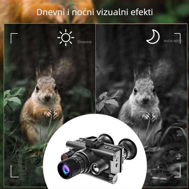 Nošivo infracrveno uređaj za noćni vid na glavi sa 3x optičkim povećanjem i 8x digitalnim zumom, 25 mm objektiv, domet 600 m, težina 375 g