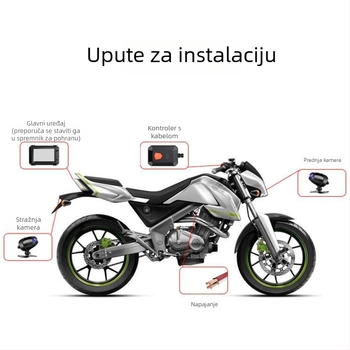 Motociklistički video rekord MT2A – 1080p, 150°, dvostruka kamera, Loop Video, montaža prednje i stražnje