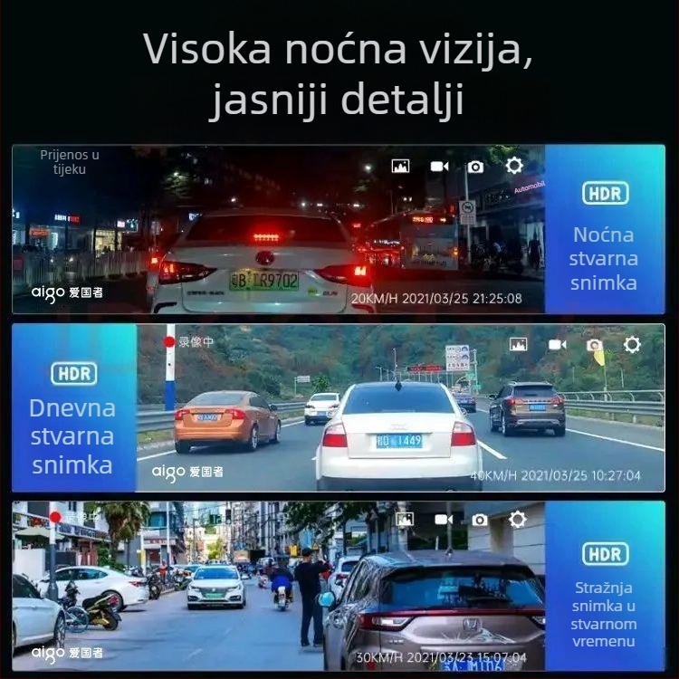 Patriot 2025 4K dash cam s dvostrukim snimanjem prednje i stražnje, 5,5-inčni dodirni zaslon, 9MP
