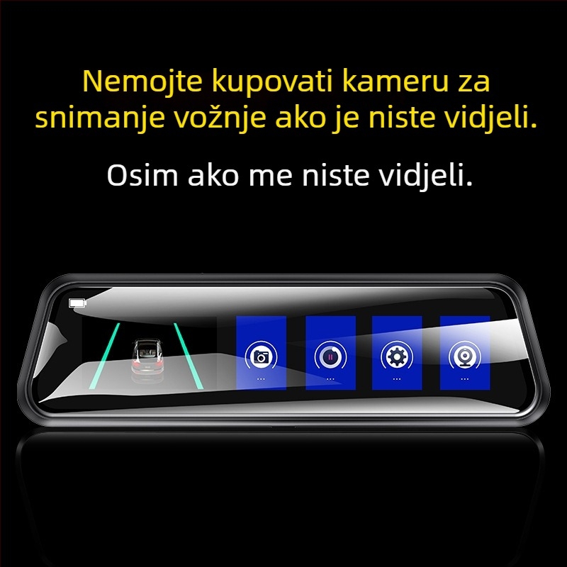 Auto dash cam s četiri kamere: prednja, lijeva, desna i stražnja, Wi‑Fi, 9,66-inčni puni zaslon, 1080p noćni video, snimanje vožnje