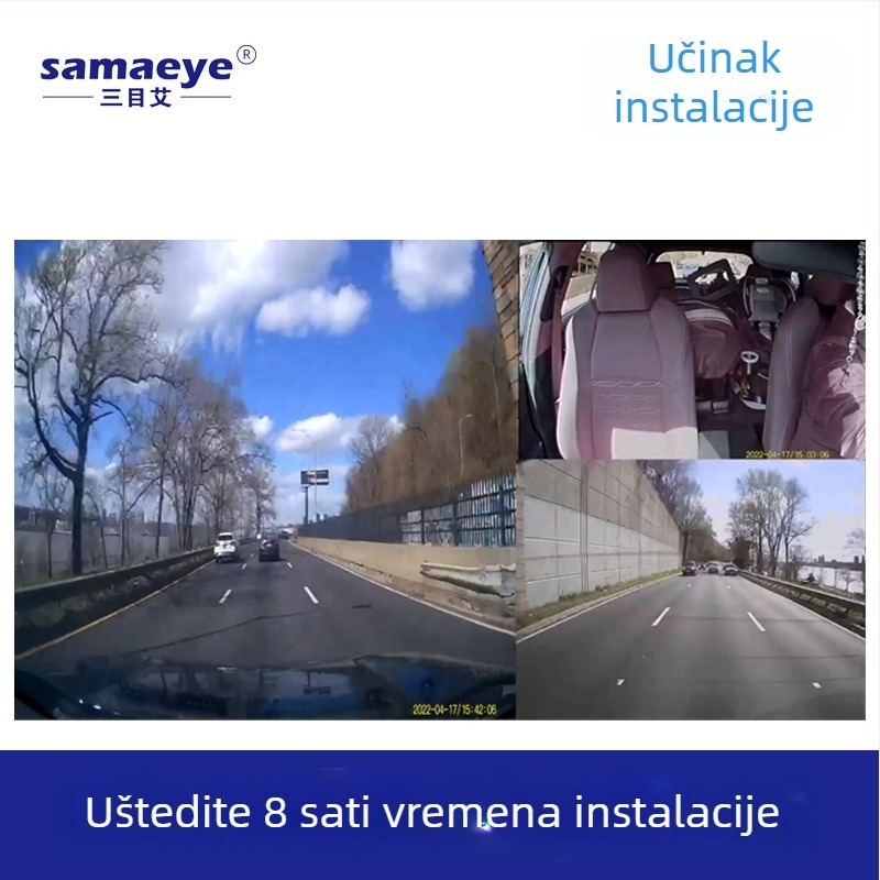 1080P auto DVR s tri leće, noćni vid, 2-inčni zaslon i Wi‑Fi