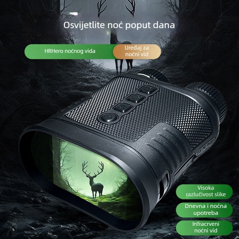 Dnevno/noćni infracrveni termalni binokl za noćno vidno s integriranim zaslonom, fotografije i videa u boji, 6x-10x povećanje, Ø25 mm objektiv