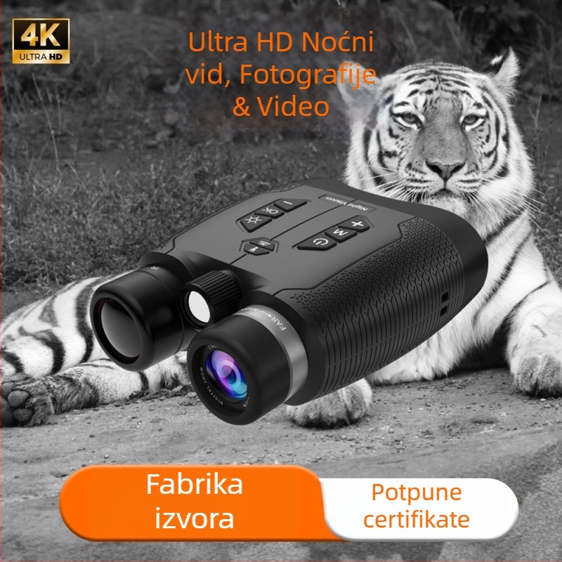 Uređaj za noćni vid infracrveni s 4K videom, 21x i više uvećanje, 25 mm objektiv, domet 600 m, težina 498 g (21x+, 25 mm, 600 m, 4K video, 498 g)