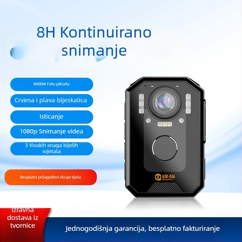 Kamera za tijelo policije — HD noćno viđenje, 1080p, 10x optički zum, CCD senzor, 8 sati baterije