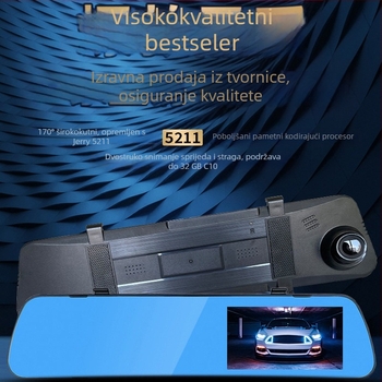 5-inčni IPS zaslon, 1296P Ultra HD dash kamera s zvjezdanim noćnim vidom, petlja snimanja i obrnuta slika