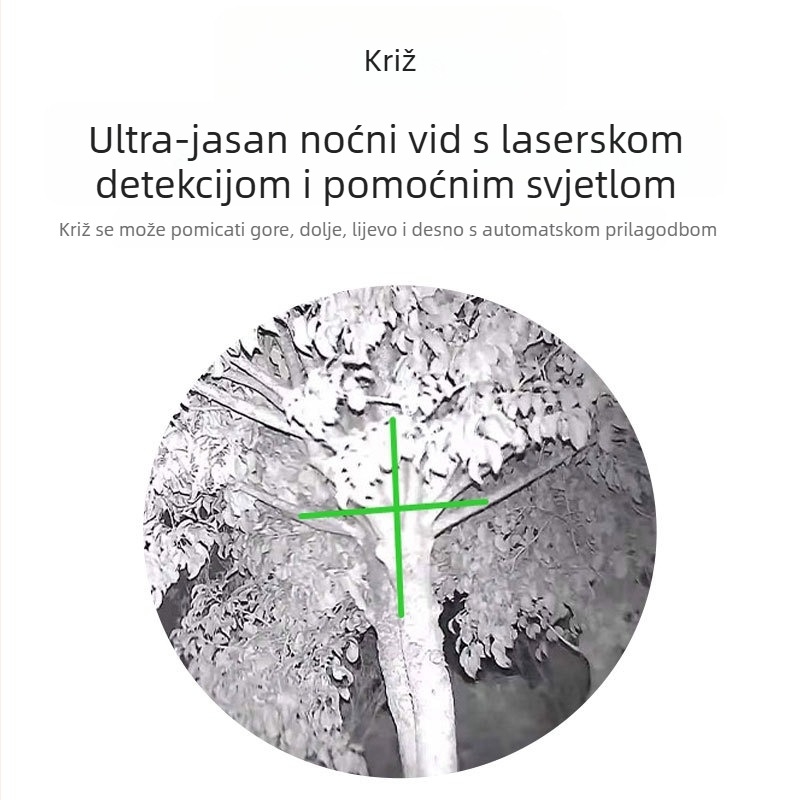 Infracrveni zoom monokular za noćni vid s zaslonom, 8–24x, 30 mm objektiv, domet 350 m, težina 350 g