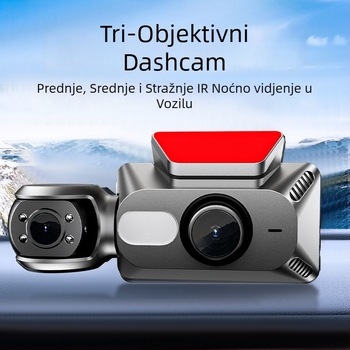 Dash kamera za automobil s APP, 170° kut, 1080p, Wi‑Fi, petljasto snimanje, montaža na prednje staklo