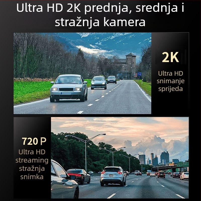 Dash kamera za automobil s APP, 170° kut, 1080p, Wi‑Fi, petljasto snimanje, montaža na prednje staklo