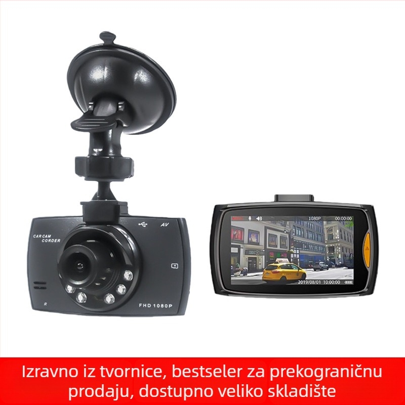 Širokokutni automobil DVR s prednjom i stražnjom snimkom (cikličko snimanje, 1080p, 170°, noćni vid)