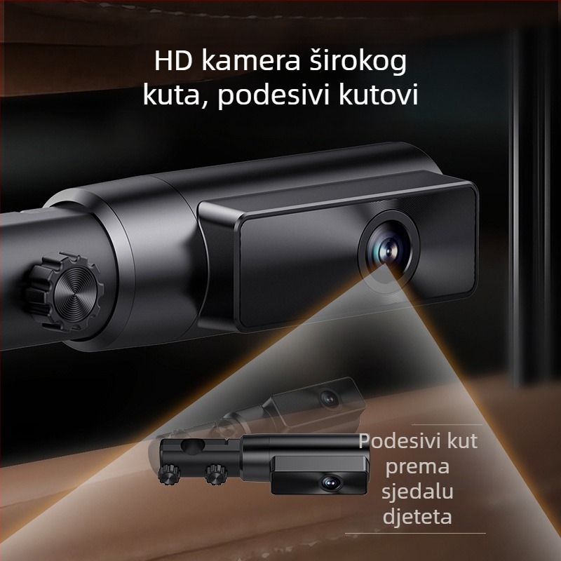Automobilski monitor za bebe s dvostrukom lećom, 2K HD snimanje, 7-inčni zaslon, Wi-Fi, podrška TF kartici do 256 GB
