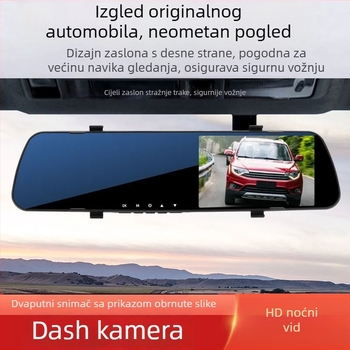Dvostruka automobilska kamera s dodirnim zaslonom, prednje i stražnje snimanje, 1080p, 170° kut gledanja, Wi-Fi
