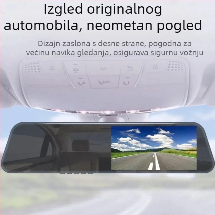 Dvostruka automobilska kamera s dodirnim zaslonom, prednje i stražnje snimanje, 1080p, 170° kut gledanja, Wi-Fi