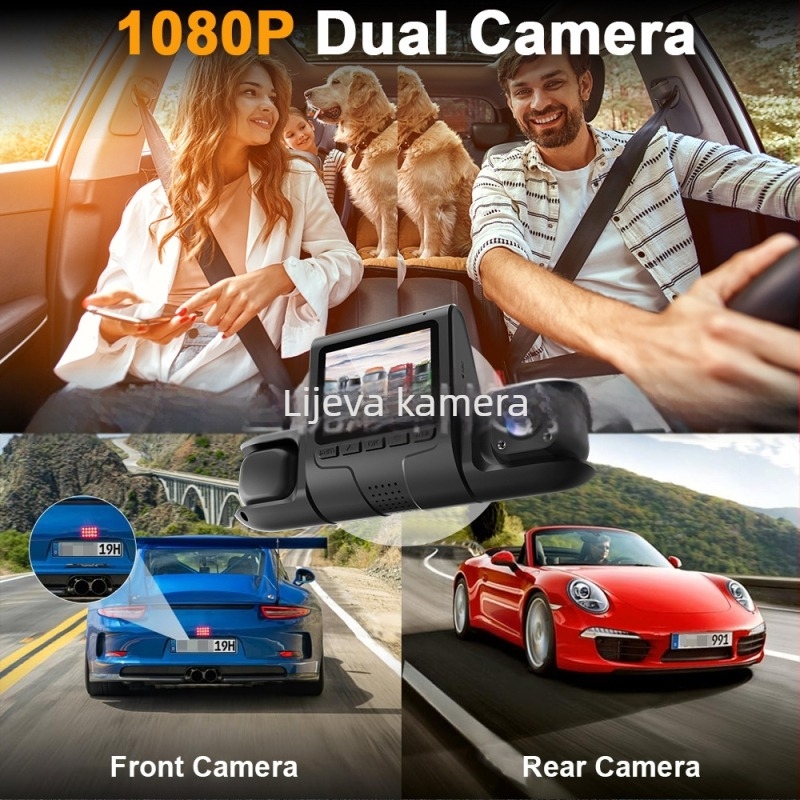 Četverokanalni dashcam s istovremenim prikazom — 1080p + 480 + 480 + 480, 170° široki kut, 3.0-inčni LCD, USB/HDMI, podrška TF kartice