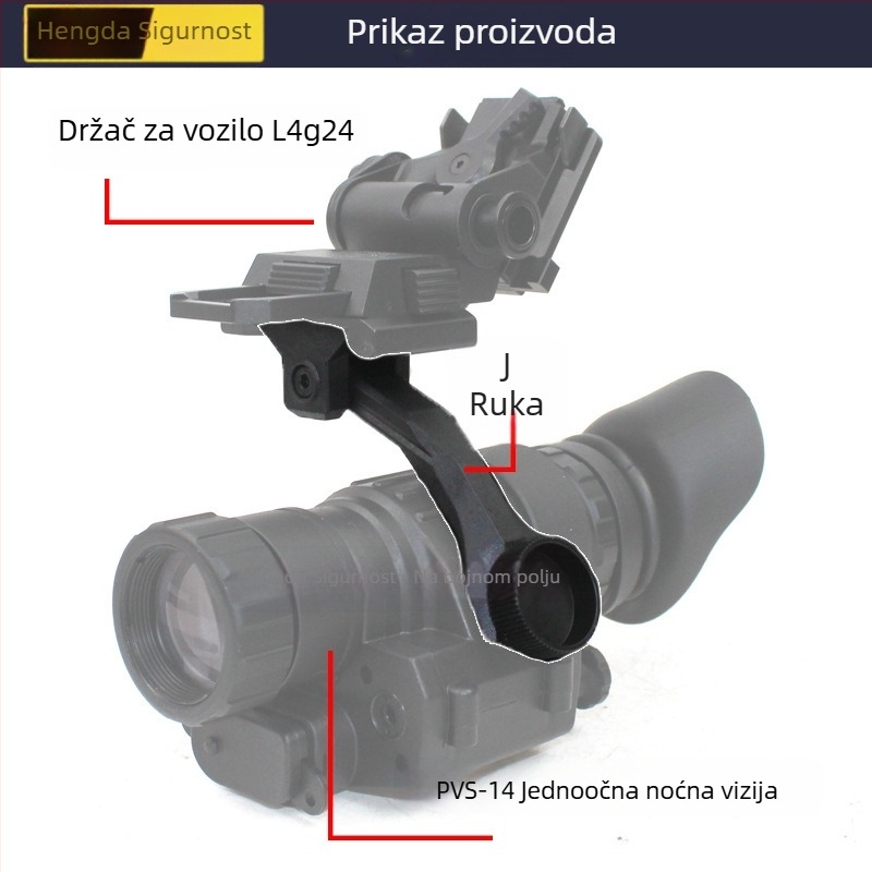 J-Arm za PVS14 uređaj za noćno viđenje, najlon monokularna spojna nosača, infracrveni noćni vizualni dodatak, Hot Battlefield, 0,02 kg