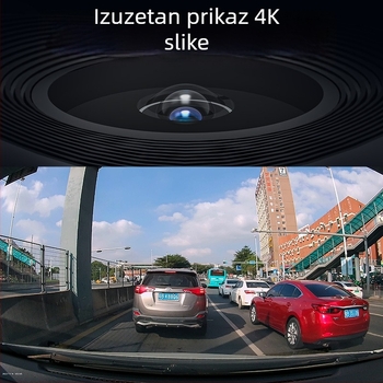 Dash kamera za automobil 4K, dvostruka leća (prednja i stražnja), WiFi GPS, HiSilicon, 170° vidno polje, ciklično snimanje do 128GB microSD, USB/AV