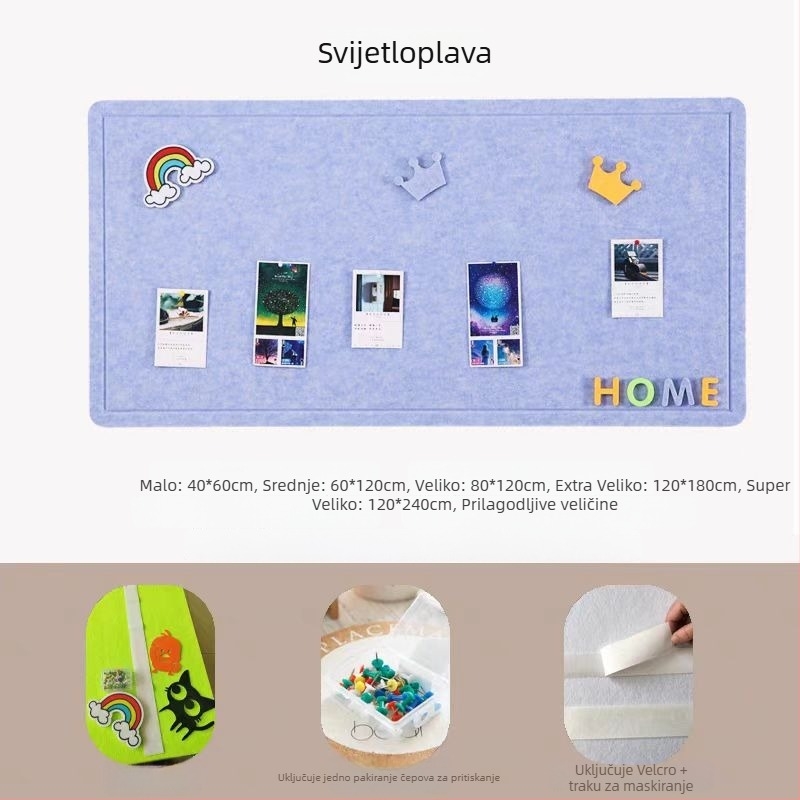 Prilagođena filc ploča za zid – Xiao jia, poliestersko vlakno, moderni stil, graviranje