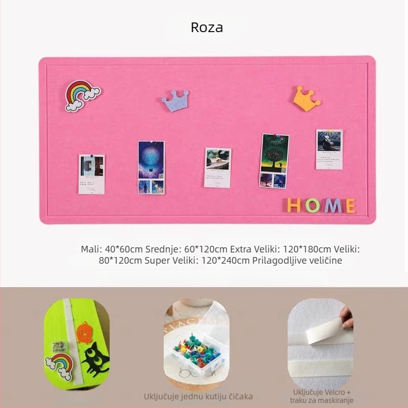 Prilagođena filc ploča za zid – Xiao jia, poliestersko vlakno, moderni stil, graviranje