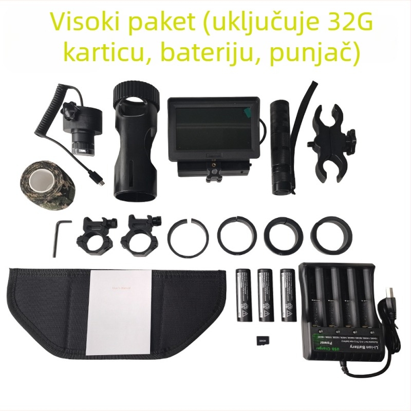 Infracrveni noćni uređaj za vid, 1x povećanje, objektiv 48 mm, učinkovit domet 200–400 m, težina 0,85 kg