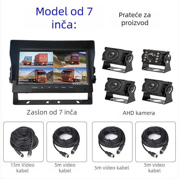 Kamionski DVR s noćnim vidom, 170° široki kut, podrška TF kartici, 1296P rezolucija, napajanje 12-35V
