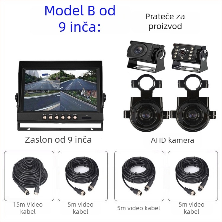 Kamionski DVR s noćnim vidom, 170° široki kut, podrška TF kartici, 1296P rezolucija, napajanje 12-35V