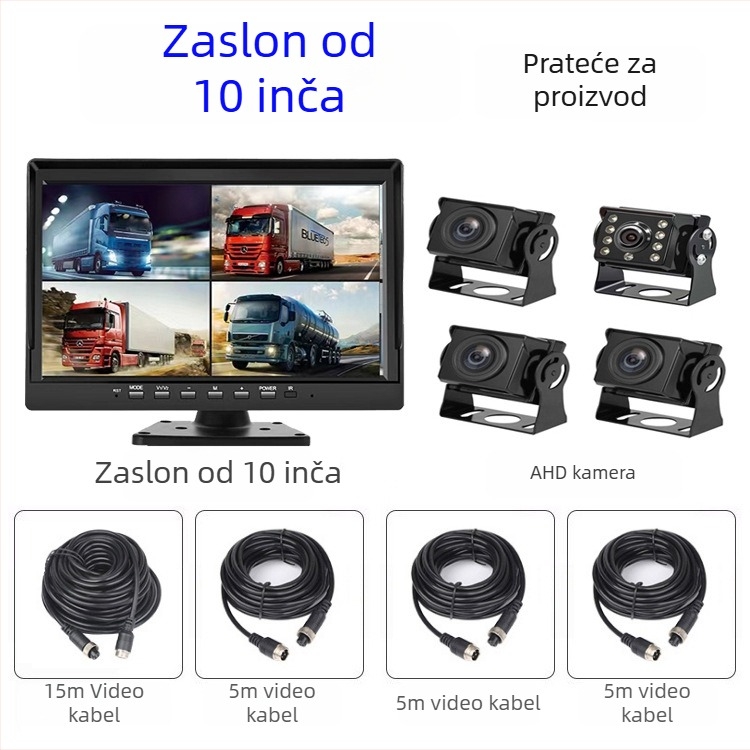 Kamionski DVR s noćnim vidom, 170° široki kut, podrška TF kartici, 1296P rezolucija, napajanje 12-35V