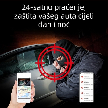 4G daljinsko praćenje vozila DVR s prednjom i stražnjom dvostrukom kamerom, 2160p, GPS, ciklično snimanje
