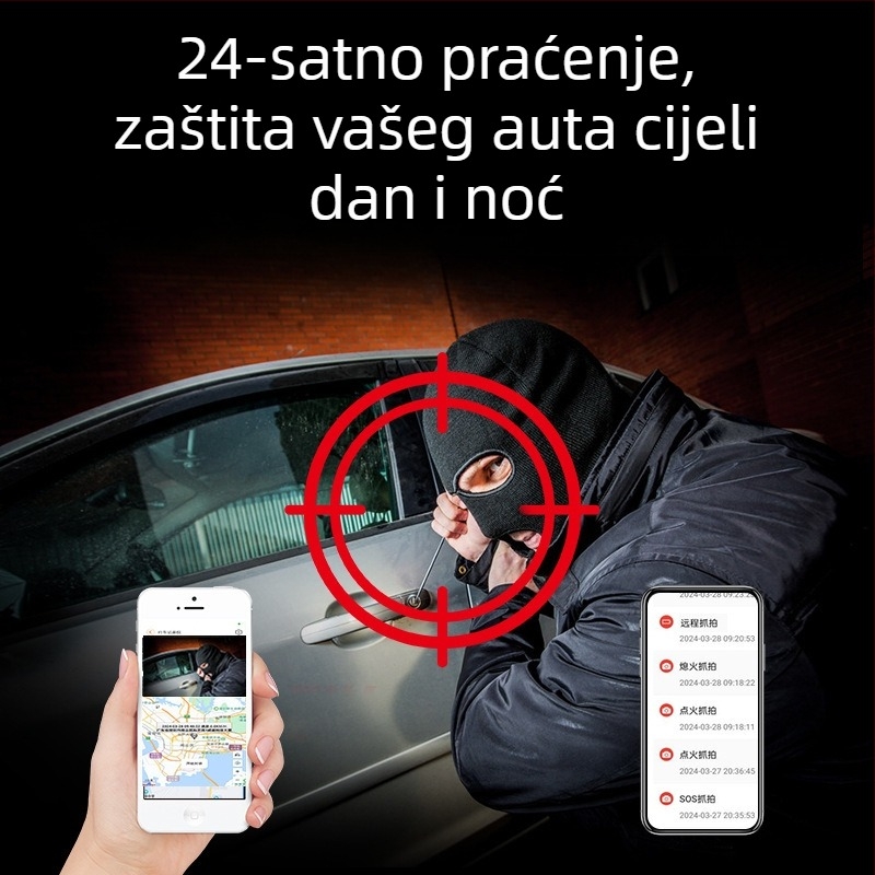 4G daljinsko praćenje vozila DVR s prednjom i stražnjom dvostrukom kamerom, 2160p, GPS, ciklično snimanje