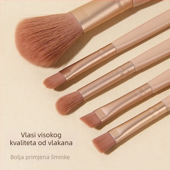 Boran 5-dijelni set četkica za šminku — najlon vlakna, plastične drške, u kutiji, prenosno, ukupna duljina 13,5 cm