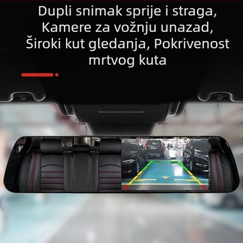 Auto dash kamera s dvostrukim snimanjem naprijed-natrag, 360° panoramski pogled, 1080p, noćni vid, otvor F2.0