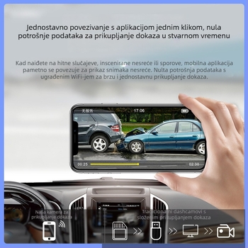 Volvo XC40/XC60/XC90/V60/S90/S60 dvostrani 4K dash cam s noćnim vidom, 170° široki kut, cikličko snimanje i nadzor parkiranja, podržava TF karticu do 256GB