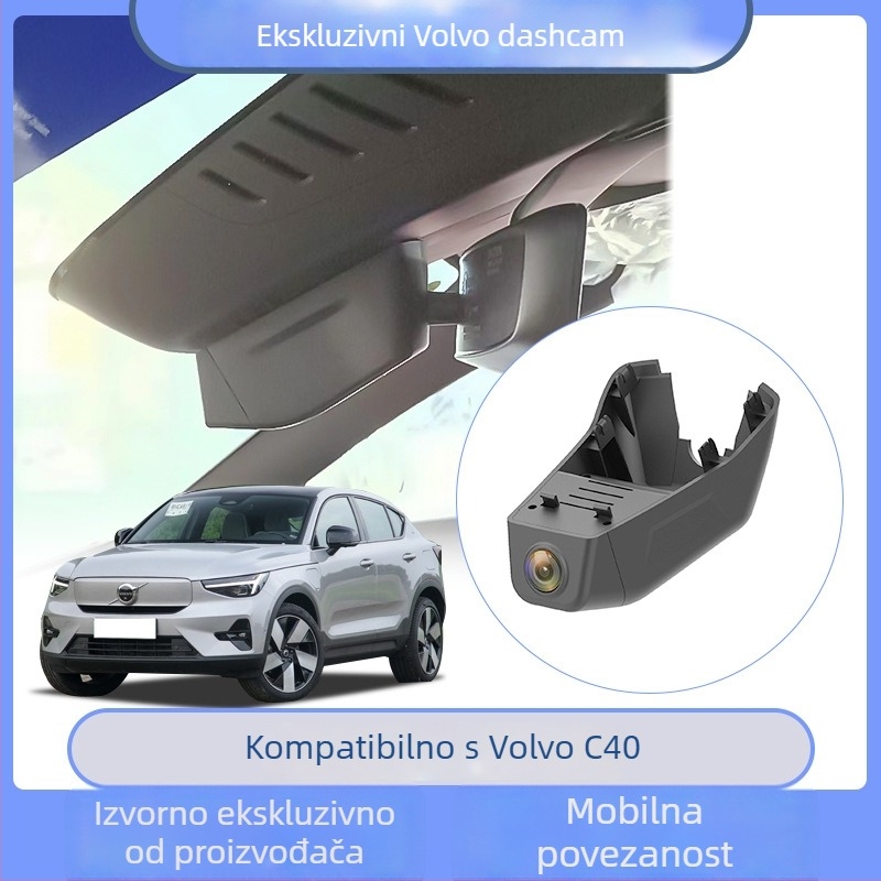Volvo XC40/XC60/XC90/V60/S90/S60 dvostrani 4K dash cam s noćnim vidom, 170° široki kut, cikličko snimanje i nadzor parkiranja, podržava TF karticu do 256GB