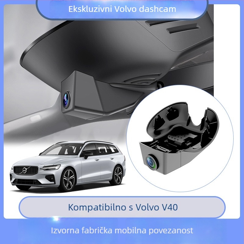 Volvo XC40/XC60/XC90/V60/S90/S60 dvostrani 4K dash cam s noćnim vidom, 170° široki kut, cikličko snimanje i nadzor parkiranja, podržava TF karticu do 256GB