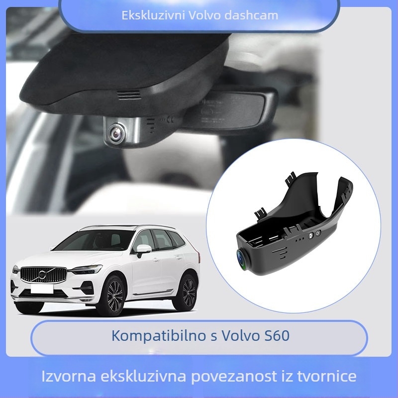 Volvo XC40/XC60/XC90/V60/S90/S60 dvostrani 4K dash cam s noćnim vidom, 170° široki kut, cikličko snimanje i nadzor parkiranja, podržava TF karticu do 256GB