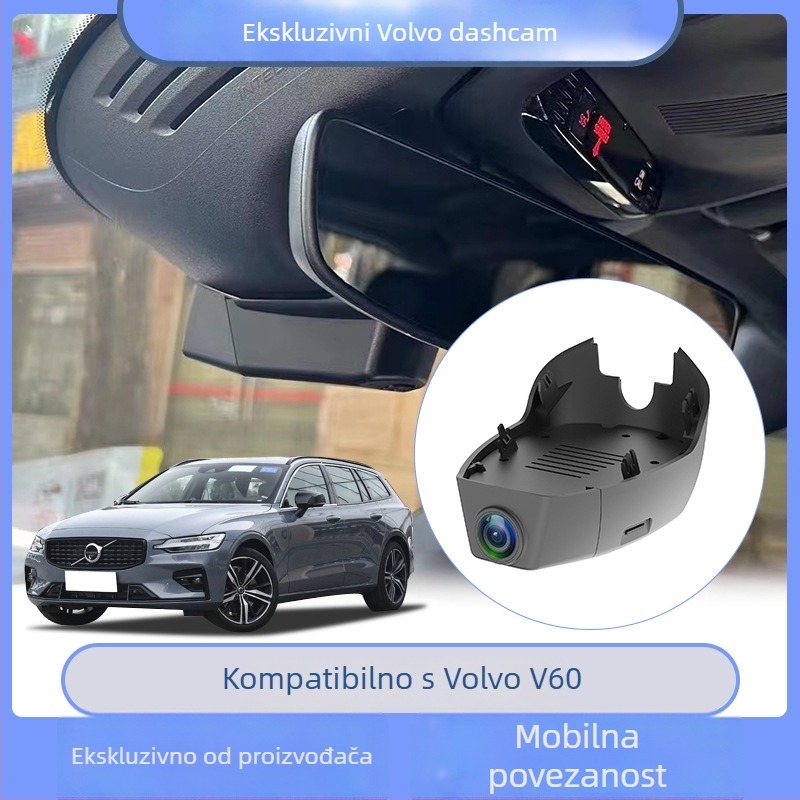 Volvo XC40/XC60/XC90/V60/S90/S60 dvostrani 4K dash cam s noćnim vidom, 170° široki kut, cikličko snimanje i nadzor parkiranja, podržava TF karticu do 256GB