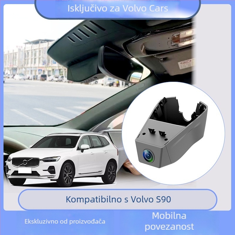 Volvo XC40/XC60/XC90/V60/S90/S60 dvostrani 4K dash cam s noćnim vidom, 170° široki kut, cikličko snimanje i nadzor parkiranja, podržava TF karticu do 256GB