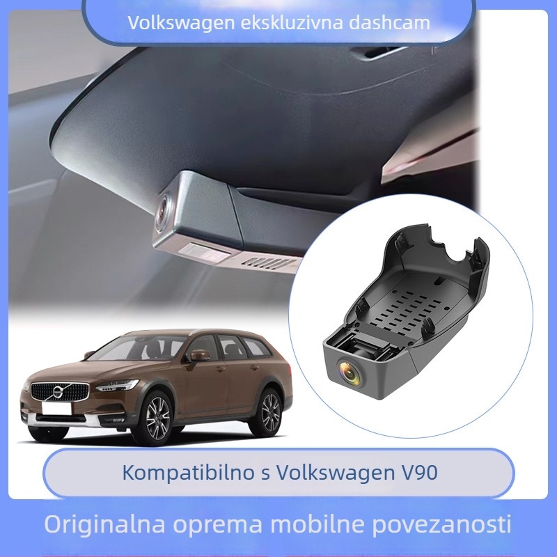 Volvo XC40/XC60/XC90/V60/S90/S60 dvostrani 4K dash cam s noćnim vidom, 170° široki kut, cikličko snimanje i nadzor parkiranja, podržava TF karticu do 256GB