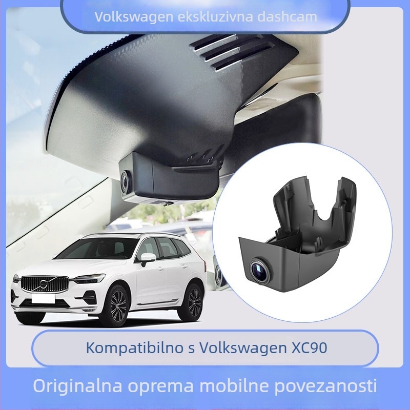 Volvo XC40/XC60/XC90/V60/S90/S60 dvostrani 4K dash cam s noćnim vidom, 170° široki kut, cikličko snimanje i nadzor parkiranja, podržava TF karticu do 256GB