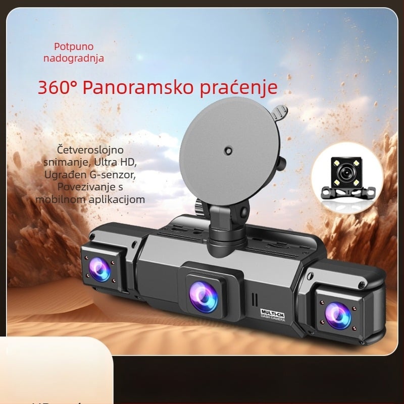 Auto DVR s noćnim vidom, 1080p, 170° široki kut, snimanje sprijeda i straga, Wi‑Fi, cikličko snimanje
