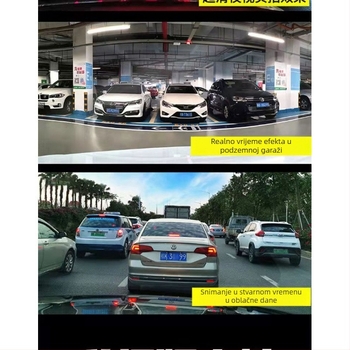 Retrovizor s DVR-om – prednja i stražnja dvostruka snimka, 1080p, 100° kut snimanja, noćno vidno, nadzor parkiranja
