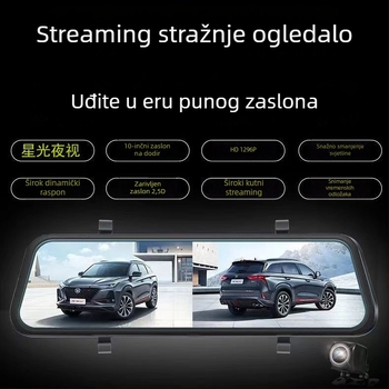 Automobilska dash kamera s dvostrukim lećem i potpuno zaslonom, 170° kut gledanja, 5MP senzor, petlja snimanja do 64GB TF kartice, HD noćni vid