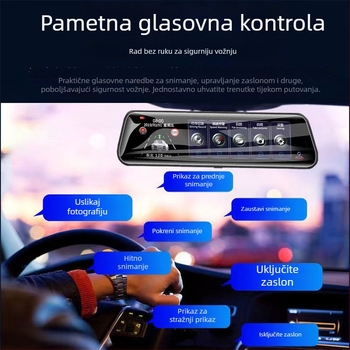 Automobilska dash kamera s dvostrukim lećem i potpuno zaslonom, 170° kut gledanja, 5MP senzor, petlja snimanja do 64GB TF kartice, HD noćni vid