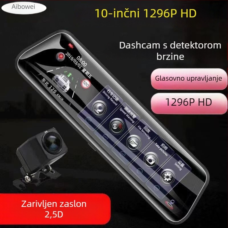 Automobilska dash kamera s dvostrukim lećem i potpuno zaslonom, 170° kut gledanja, 5MP senzor, petlja snimanja do 64GB TF kartice, HD noćni vid