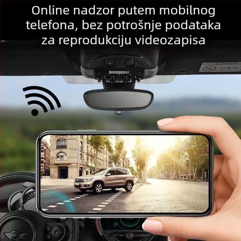 Automobilska dash kamera s dvostrukim lećem i potpuno zaslonom, 170° kut gledanja, 5MP senzor, petlja snimanja do 64GB TF kartice, HD noćni vid