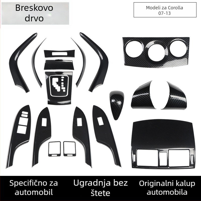 Mahamuzhen plastična unutarnja naljepnica za ventilaciju klima uređaja i prekidač podizanja prozora, model 07-13 Toyota Corolla, mogućnost prilagodbe