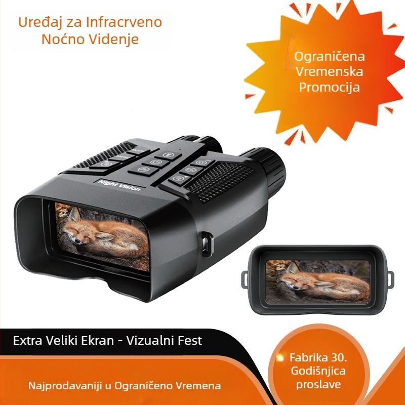 Infracrveni noćni uređaj s dvostrukim cijevima – povećanje 6x-10x, objektiv 42 mm, domet 600 m, baterija 5000 mAh