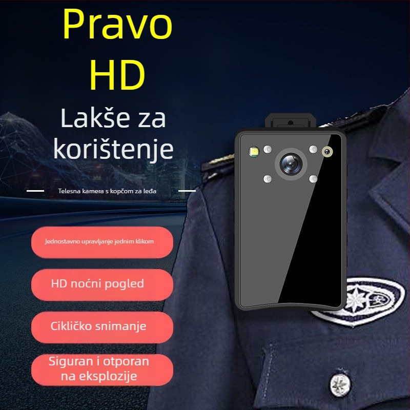 Prijenosna otporna policijska telesna kamera s HD noćnim vidom i infracrvenim snimanjem, za vanjsku uporabu, s kopčom za pojas
