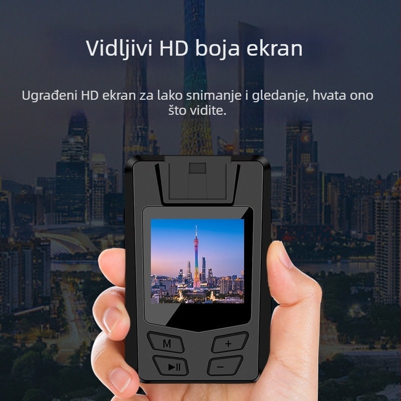 Prijenosna otporna policijska telesna kamera s HD noćnim vidom i infracrvenim snimanjem, za vanjsku uporabu, s kopčom za pojas