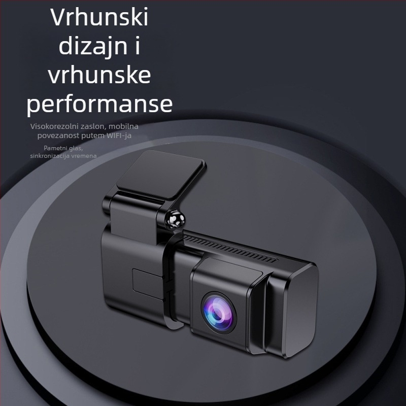 Automobilska kamera s dvostrukim objektivom, 170° kut gledanja, petlja snimanja, Wi‑Fi, 1,7-inčni zaslon