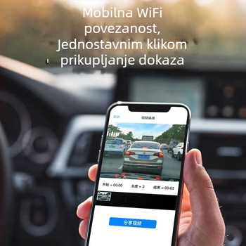 Automobilska dash kamera s Wi-Fi, dvostruka leća, 4K/2K HD noćni prikaz, GPS