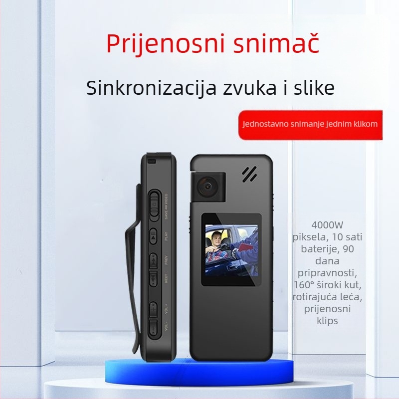 Vanjska prijenosna policijska kamera s 1080p snimanjem i 1,5-inčni LCD zaslon